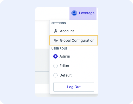 Global configuration navigation